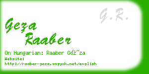 geza raaber business card